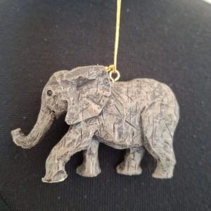 Vintage Baby Elefant Weihnachtsschmuck zusammengesetzt 3 "x 2" grau Weihnachtsdeko - Bild 1 von 6