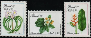 Brasil 1989 Yvert 1915/17 flores MNH VF - Imagen 1 de 1