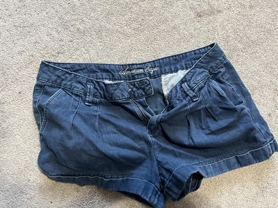 American Eagle Shorts Womens Blue Denim Stretch Size 10 Solid - Image 1 of 4