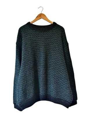 Vintage LL Bean Wool Sweater Men’s 2XL Birds Eye Made In Norway Fisherman - Image 1 of 4