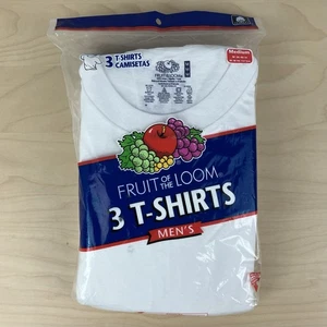 Vintage 2004 Fruit Of The Loom Mens Sz M Crew Neck Tee Shirts 3 PACK NEW NOS Y2K - Picture 1 of 7