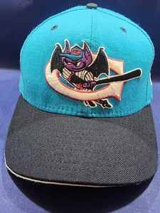 Vintage Greensboro Bats New Era Hat Blue Wool Fitted Cap Size 7 1/2 - Picture 1 of 13