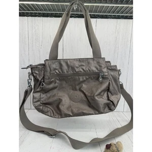 Kipling Elysia Metallic Brown Gold Pewter Bag Crossbody Purse Plush Gorilla - Picture 1 of 11