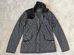 Polo Ralph Lauren Women Quilted Jacket Sz S Equestrian Hunting Suede Corduroy - Picture 1 of 14