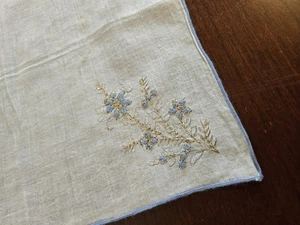 Pañuelo retro blanco de colección para damas pequeño bordado ramo de flores metálico - Imagen 1 de 6