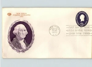 PURPLE GEORGE WASHINGTON Stamped envelope, 1950 First Day of Issue - Picture 1 of 1