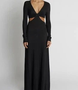 NEW Camilla and Marc Alvar mesh cut out maxi dress size 8 black RRP $850 knit - Picture 1 of 21