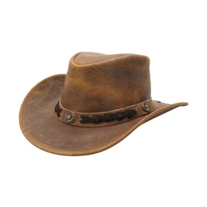 Sombrero interior con forma de cuero de vaca occidental de grano completo envío gratuito - Imagen 1 de 14