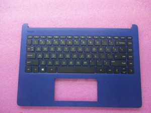 hp TOP COVER INDIGO BLUE WITH KEYBOARD JET BLACK US 14-FQ0 - M03797-001 - Picture 1 of 1