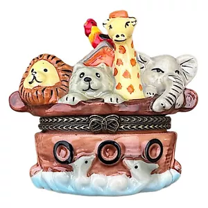 Porzellan Noahs Ark Sammlerstück Schmuck Box mit Noah Figur - Bild 1 von 7