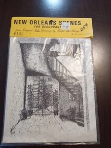 Arte de escena interior de Nueva Orleans de colección por Joseph Arrigo para decoupage o marco 9x 7 - Imagen 1 de 6