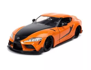 1/24 Jada Fast & Furious F9 Toyota Supra & schwarz gestreifte Motorhaube Modell orange 32097 - Bild 1 von 5