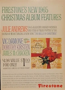 1965 Firestone Christmas Album Print Ad Julie Andrews Vic Damone - Picture 1 of 1