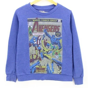 Vintage Marvel Sweatshirt Boys Youth Casual Blue Pullover Comics Graphic Size M - Picture 1 of 8