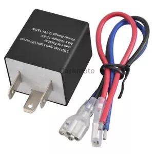 3-Pin LED Adjustable Flasher Relay w/ Wire Unit Car Motorcycle Turn Signal Light - Picture 1 of 12
