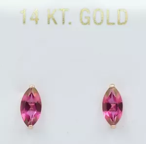 GENUINE 1.70 Cts PINK SAPPHIRE STUD EARRINGS 14k ROSE GOLD - Free Appraisal - Picture 1 of 4