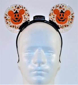 Disney Halloween Pumpkin Mickey Ear Headband Animated Glow Light Up NEW RARE - Picture 1 of 3