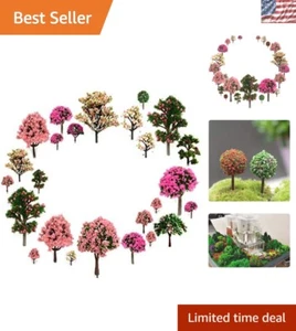 29pcs Mixed Model Trees: Vibrant Ho Scale Flower and Fruit Tree Set, 1.5-4.8 In - Picture 1 of 9
