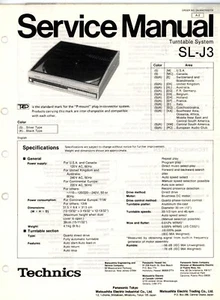 TECHNICS Service Manual für SL-J3 Turntable System - Bild 1 von 1