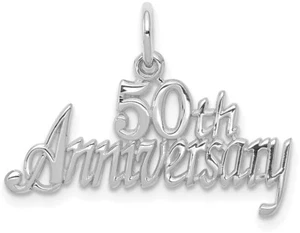 10k Weißgold 50th Anniversary Charm - Bild 1 von 2