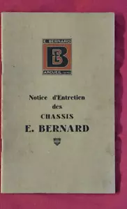 Chassis E. BERNARD / Pflegeanleitung aus der Zeit 1930-35 - Bild 1 von 1