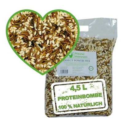 Hühnerfutter Futtersnack Mehlwürmer  INSECT POWERMIX 4,5L MeineHennen Mehlwürmer - Bild 1 von 4