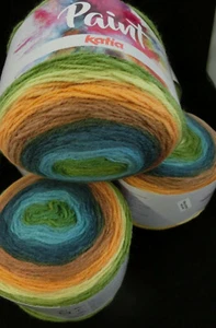 (66,60 €/kg): 150 g Katia PAINT Fb.57 petrol türkis, grün orange rostbunt #4922 - Bild 1 von 4
