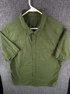 Mountain Hardwear Short Sleeve Button Up Shirt Men Outdoor Hiking Green Large - Picture 1 of 14