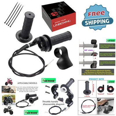 Mini Bike Throttle Assembly Rubber 7/8" Universal Easy Install Dirt Bike Grip - Image 1 of 4