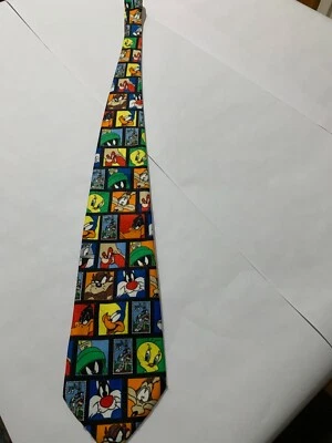 Looney Tunes邮票收藏男式领带华纳兄弟 宽 1997 复古乐趣 — 第 1/4 张图片