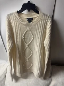 C by Bloomingdale’s 100% 2-fädiger Kaschmir Pullover mit Kunstperlen Damen Gr. M - Bild 1 von 5