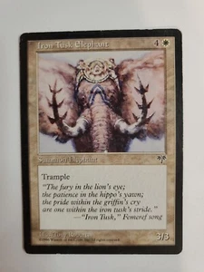 MTG Magic The Gathering Card Iron Tusk ElephantSummon Elephant White Mirage  - Picture 1 of 2
