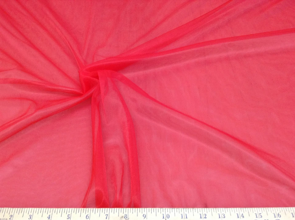 Discount Fabric Stretch Voile Red 108 inch Sheer VO303 - Image 1 of 1