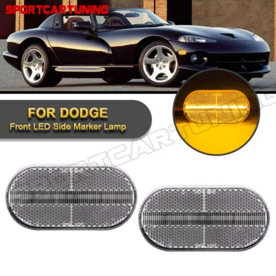 2PCS Led Side Marker Lights Turn Signals Lamp For 1992-2002 Dodge Viper SRI SRII Foto 1 de 4