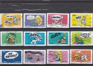 FRANCE 2025. ASTERIX . SERIE COMPLETE DE 12 TIMBRES ADHESIFS OBLITERES - Imagen 1 de 1