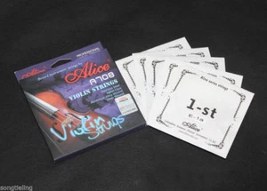 Alice A708 Steel Nylon Core Aluminum Alloy Wound Silver Wound Violin Strings - Picture 1 of 9