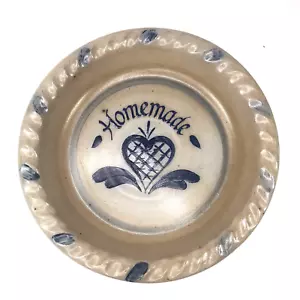 Piatto torta vintage Rowe Pottery fatto in casa cuore blu gres smalto sale - Foto 1 di 12