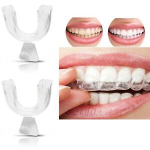 White 4Pcs Silicone Night Mouth Guard Teeth Clenching Grinding Dental Sleep