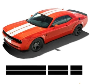 Hood Roof Rear Racing Stripe For Dodge Challenger Car Sticker Graphics Vinyl - Picture 1 of 6