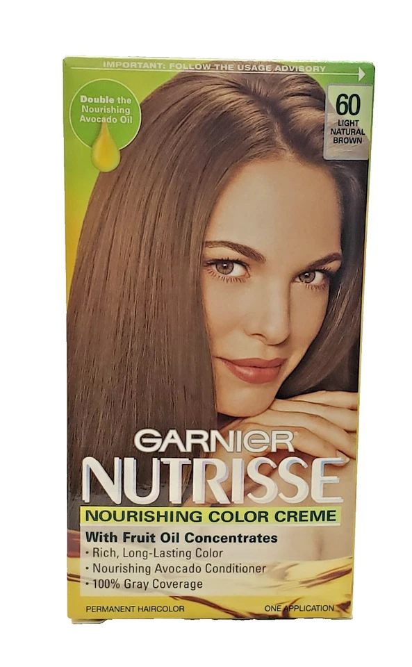 NUEVO Garnier Nutrisse Color Nutritivo Crema Color de Cabello-60 MARRÓN NATURAL CLARO Foto 1 de 1