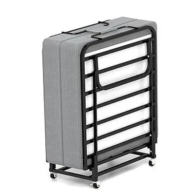 Portable Folding Bed with Memory Foam Mattress Rollaway Metal Frame Guest Bed - Image 1 of 4