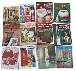 Macrame lot of 12 vintage pattern books Good Ones! Purses Decor - Picture 1 of 14