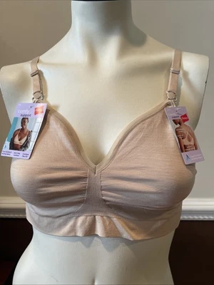 NEW! HANES 2X NUDE COMFY SUPPORT WIRELESS CONVERTIBLE BRA G795 Moisture Wicking - Image 1 of 4