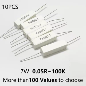 Resistenza cemento orizzontale 7W serie valori resistenza 0,05 Ohm/0,47Ω/~100K Ohm - Foto 1 di 5