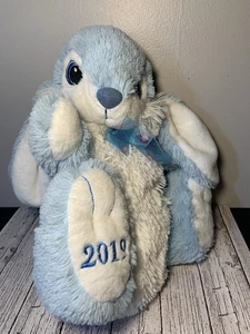 Dan dee Blue Easter Bunny Rabbit Stuffed Plush White Easter Egg Bow 14" 2019 - Picture 1 of 8