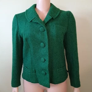 Vintage 1950's Boucle Green Blazer Suitmaster Size 10 - Picture 1 of 8