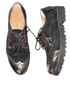 Anyi Lu Charlie Suede Oxford Lace Up Shoes 38 Coture Comfort Italy Womens 8 - Picture 1 of 7