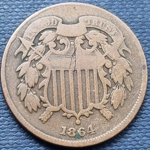 1864 Two Cent Piece 2c Better Grade #95974 - Picture 1 of 2