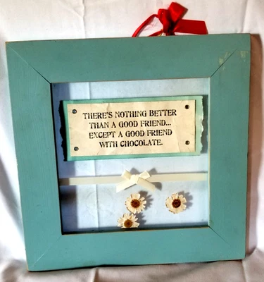 De Colección Nada Mejor Que Un Buen Amigo y Chocolate Colgante Pared Decoración Marco Regalo Foto 1 de 4