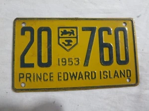Vintage Cereal Wheaties Tin License Plate Prince Edward Island 20 760 1953 - Picture 1 of 2